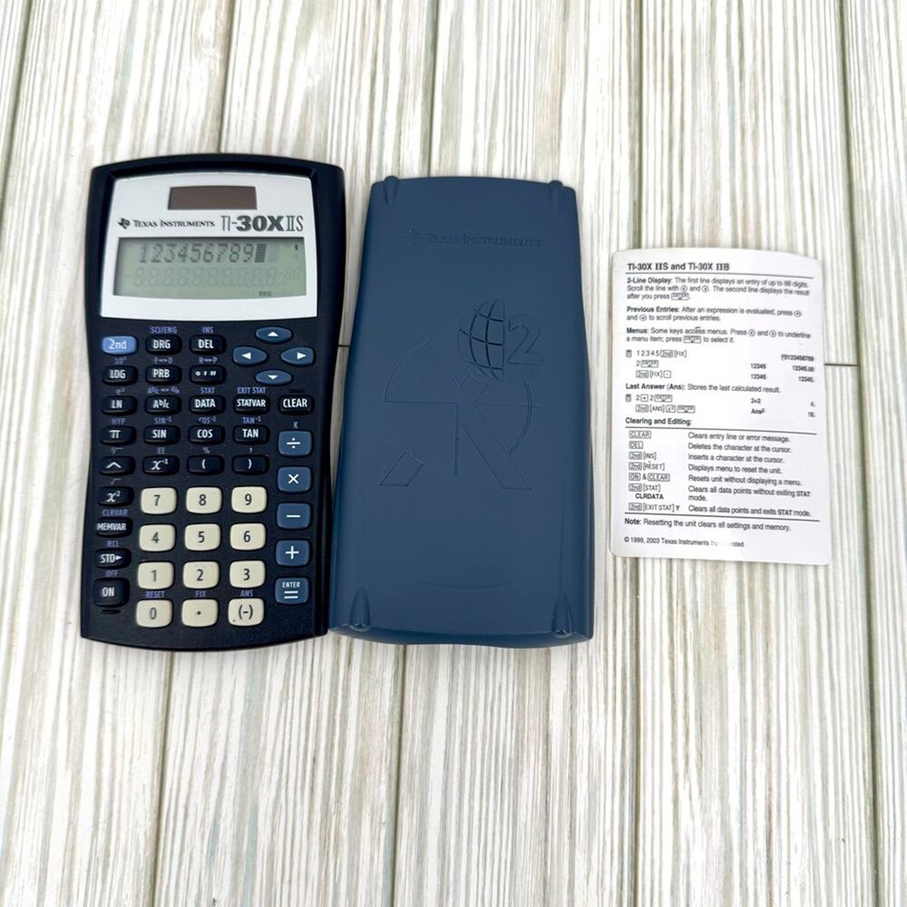 Texas Instruments TI-30X IIS scientific calculator two line dual power blue